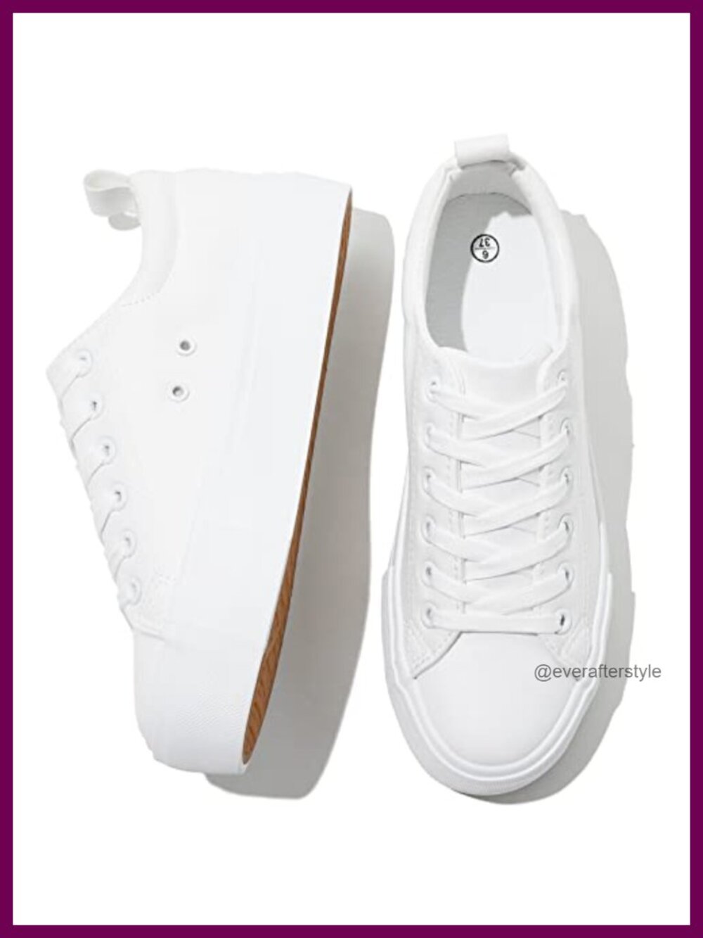 Womens Platform Sneakers PU Leather Water Resistant Slip Resistant